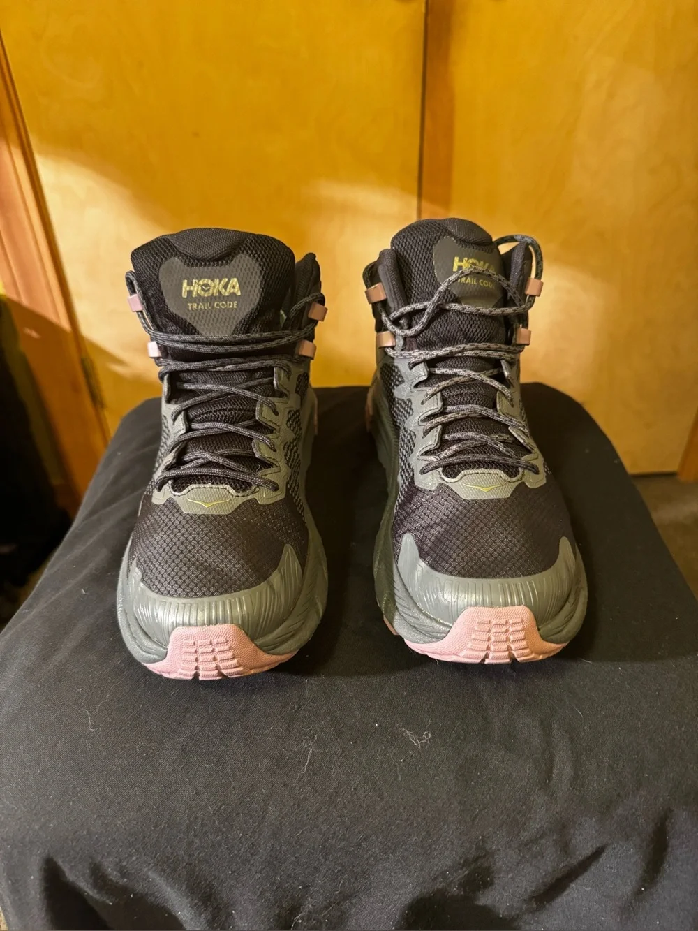 Hoka One Trail Code Hiking Boots. Black/Purple.